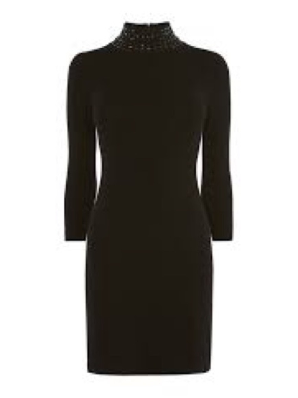 Karen Millen knit dress with a high funnel neckline and jewel beading size XS